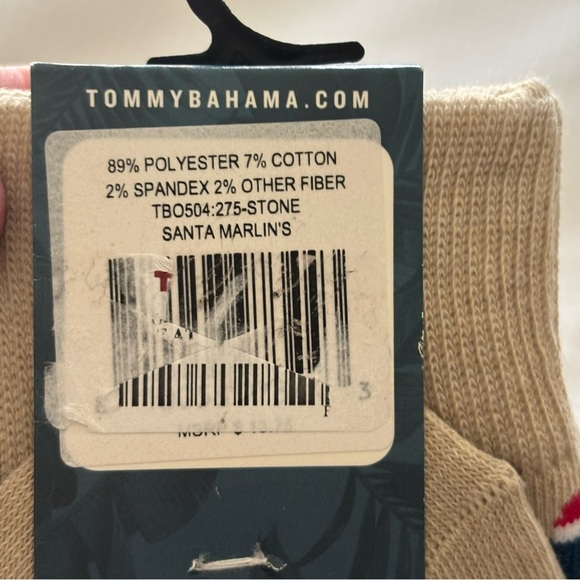 NWT Tommy Bahama Men's Tan Santa Marlins Dolphin Dress Socks Christmas OS funny - Picture 4 of 4